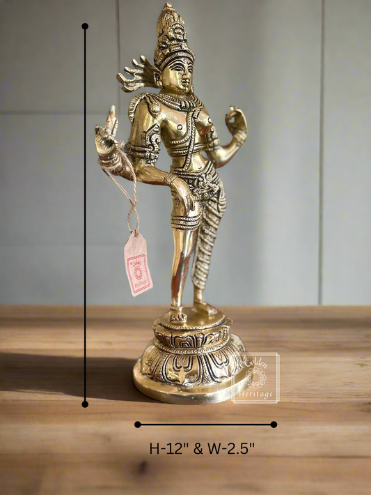 Ardhanarishvara Statue 12" - The Golden Heritage #