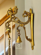 Peacock Brass Wall Bracket for hanging lamp or bell