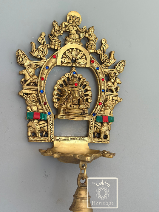 Sukhasana Siddivinayak Stone Ganapati with Prabhavali