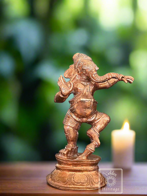 Dancing Ganesha - Lost Wax Method Sculpture 3" - The Golden Heritage #