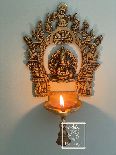 Hanging Sukhasana Laxmi Prabhavali with Diya - The Golden Heritage #