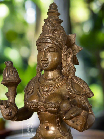 Bronze Lakshmi - Lost-Wax Method Sculpture - The Golden Heritage #