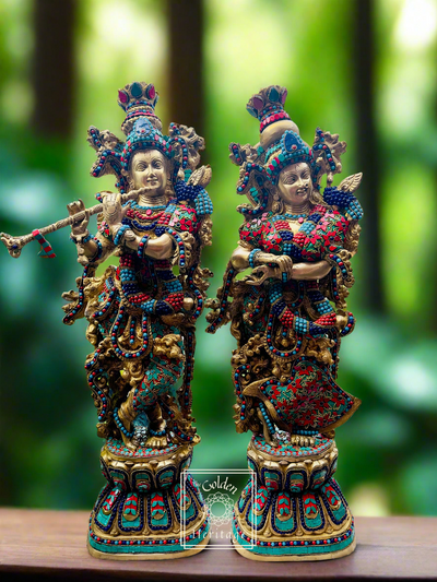 Brass Large size Radha-Krishna