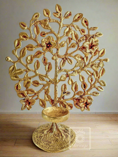 Brass Bodhi Tree with  Tea Light Holder - The Golden Heritage #