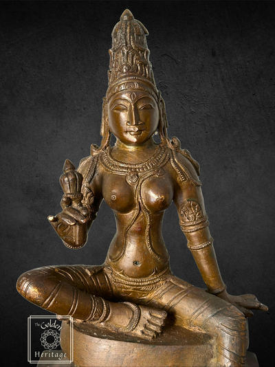 Bronze Parvathi- Lost Wax Method Sculpture 12" - The Golden Heritage #
