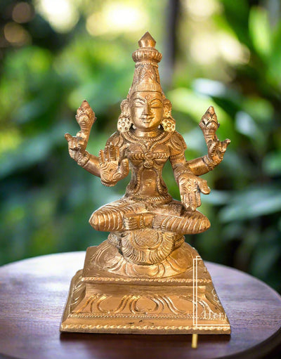 Bronze Lakshmi - Lost-Wax Method Sculpture 5" - The Golden Heritage #