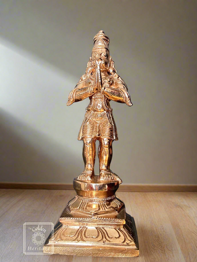 Hanuman statue -Lost Wax Method Idol 6" - The Golden Heritage #