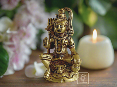 Brass Shiva with Divine Serpent 