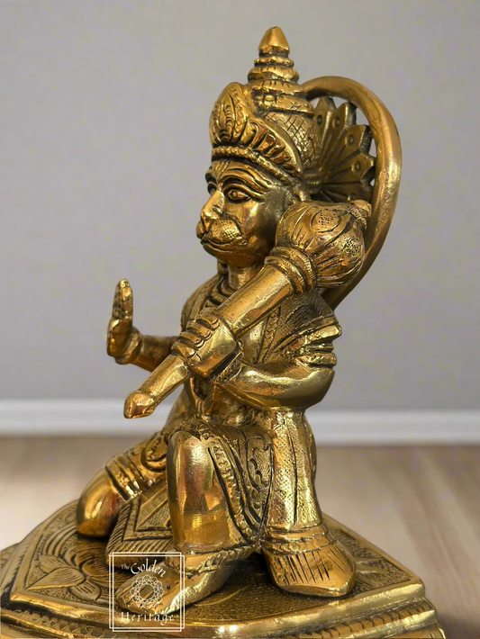 Brass Hanuman statue, Bajrangbali murti, Maruthi idol - The Golden Heritage #
