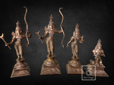 Bronze Ram Darbar-Ram, Sita, Lakshman & Maruti - The Golden Heritage #