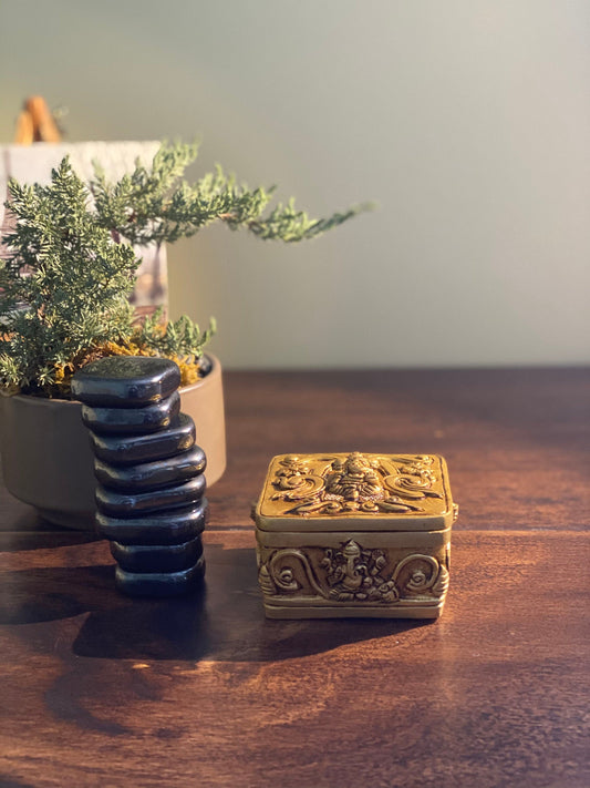 Brass Jewelry Box, Haldi-Kumkum Box, Udi Box, Sandal box - The Golden Heritage #