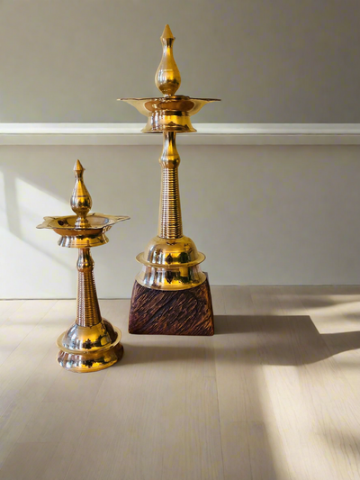 Nilavilakku - Kerala Brass Oil Lamp- 2  feet - The Golden Heritage #