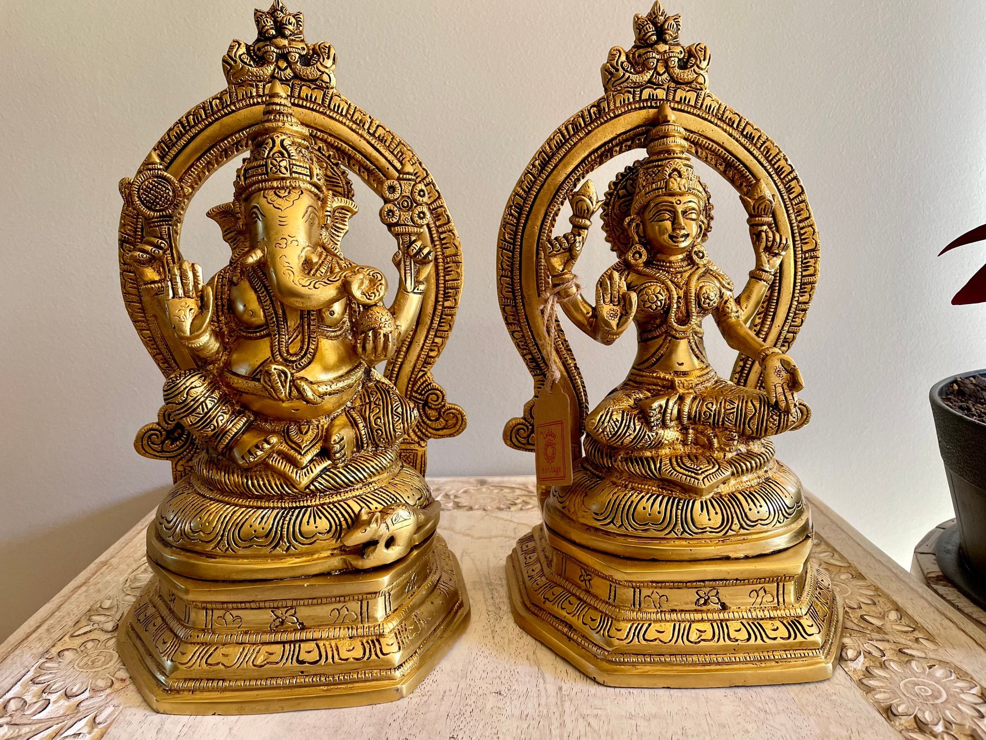 Auspicious Brass Ganapathi with Prabhavali - The Golden Heritage #