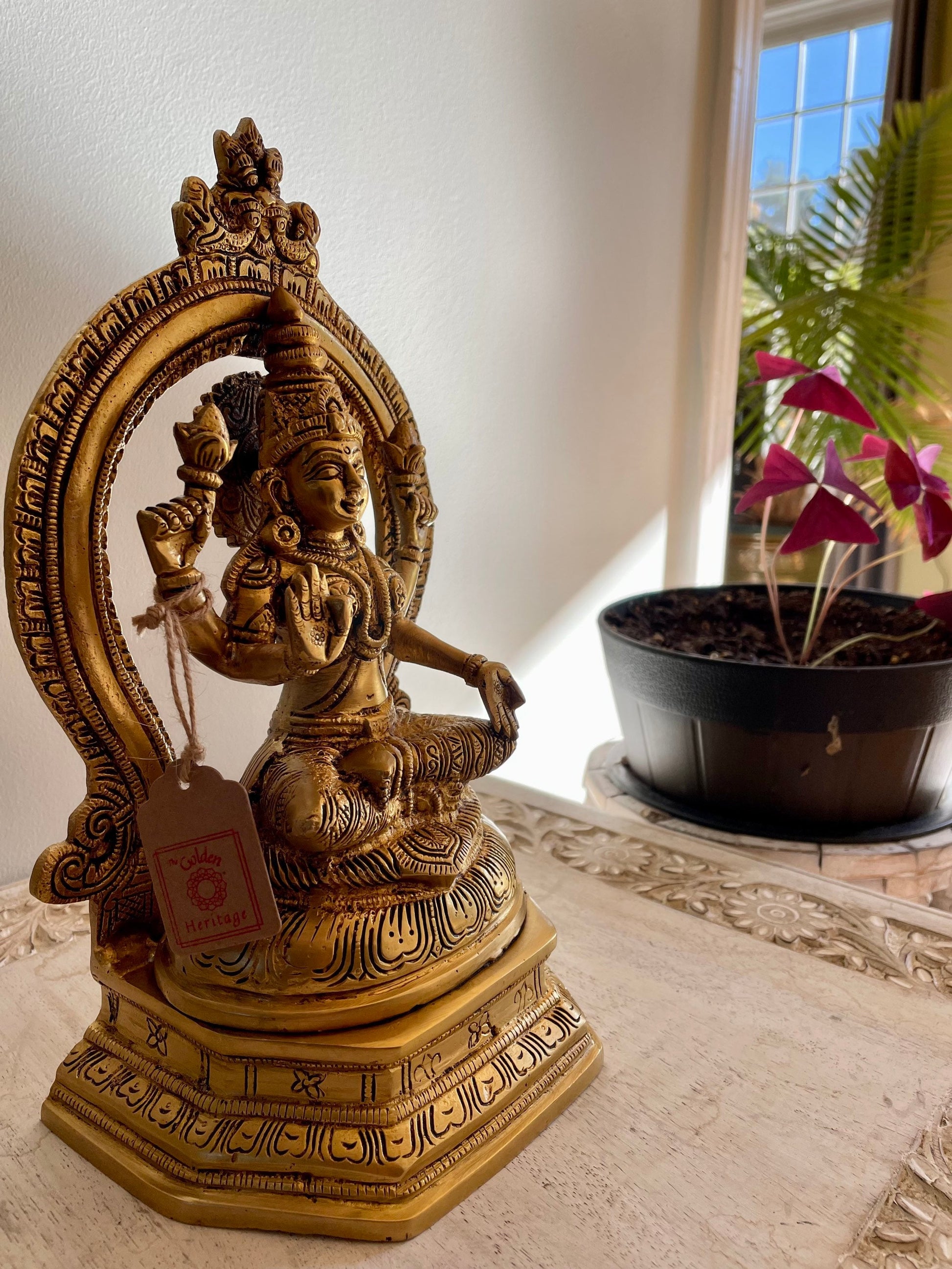 Auspicious Brass Ganapathi with Prabhavali - The Golden Heritage #