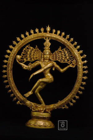 Large Brass Nataraja Statue 19" - The Golden Heritage #