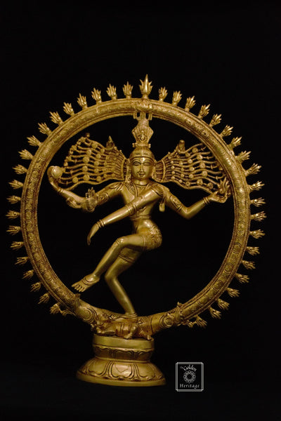 Large Brass Nataraja Statue 19" - The Golden Heritage #