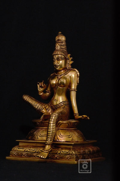 Auspicious Idol of Parvati sitting on Aasana - The Golden Heritage #